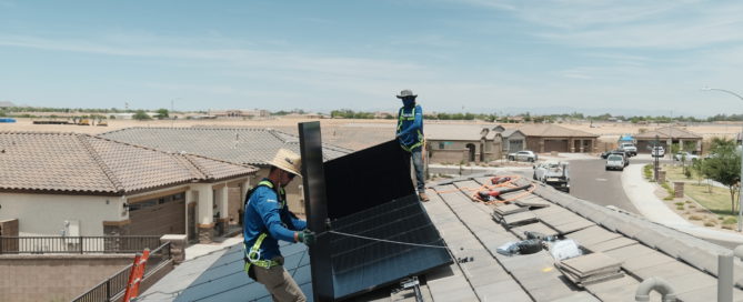 Solar Installers Doing A Residential Instillation