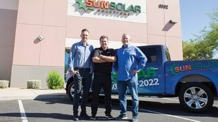 Sunsolar Executives In Front Of Headquarters