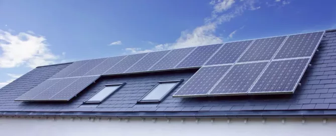 Solar panels on a home