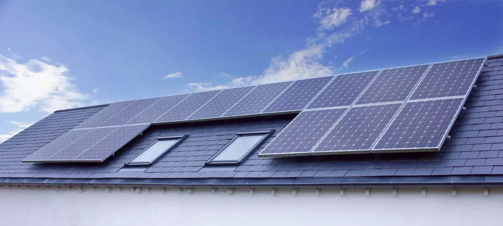 Solar panels on a home