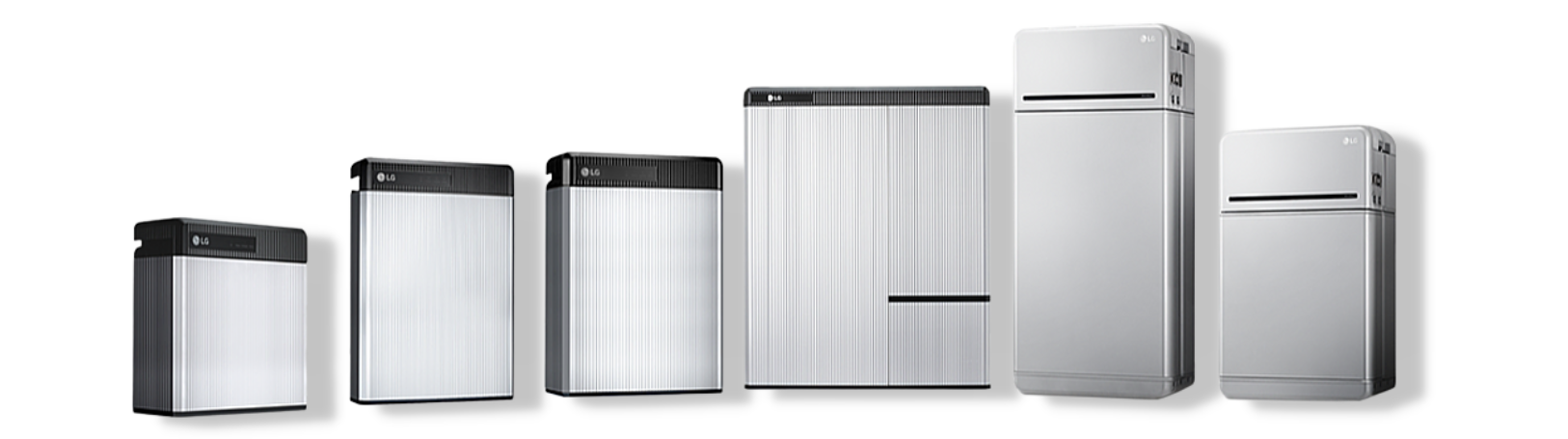 The complete LG RESU battery range including the new Prime battery series - Image credit LG