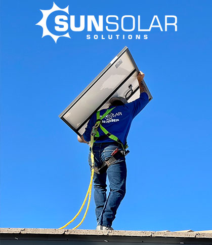 SUNSOLAR SOLUTIONS Installer Carrying Solar Panel