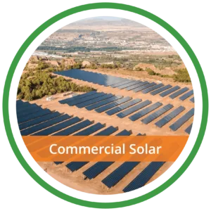 Commercial solar farm installation by SUNSOLAR SOLUTIONS, providing large-scale sustainable energy solutions.